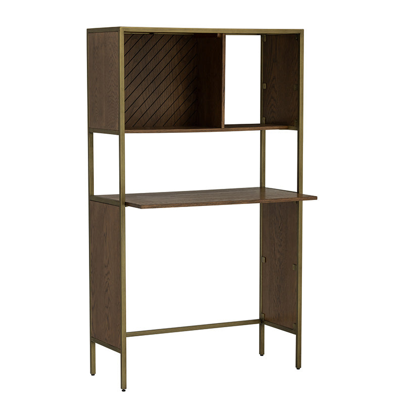 WILLINGHAM Study Desk - Brass & Wood