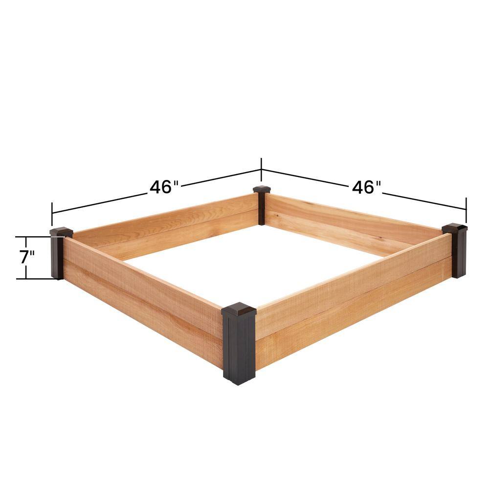 Outdoor Essentials Haven 4 ft. x 4 ft. Natural Cedar Raised Garden Bed (7 in. H) 472546