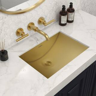 Ruvati Ariaso 18 in. Bathroom Sink Undermount Gold Polished Brass Stainless Steel RVH6110GG