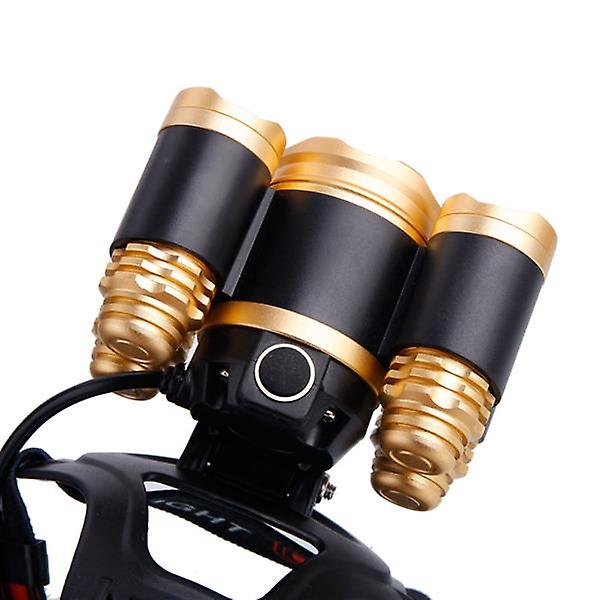 Newest 3.7v 2400lm 5t6 Flexible Zoom Highlight Outdoor Lighting Aircraft Head Headlamp Golden 97868