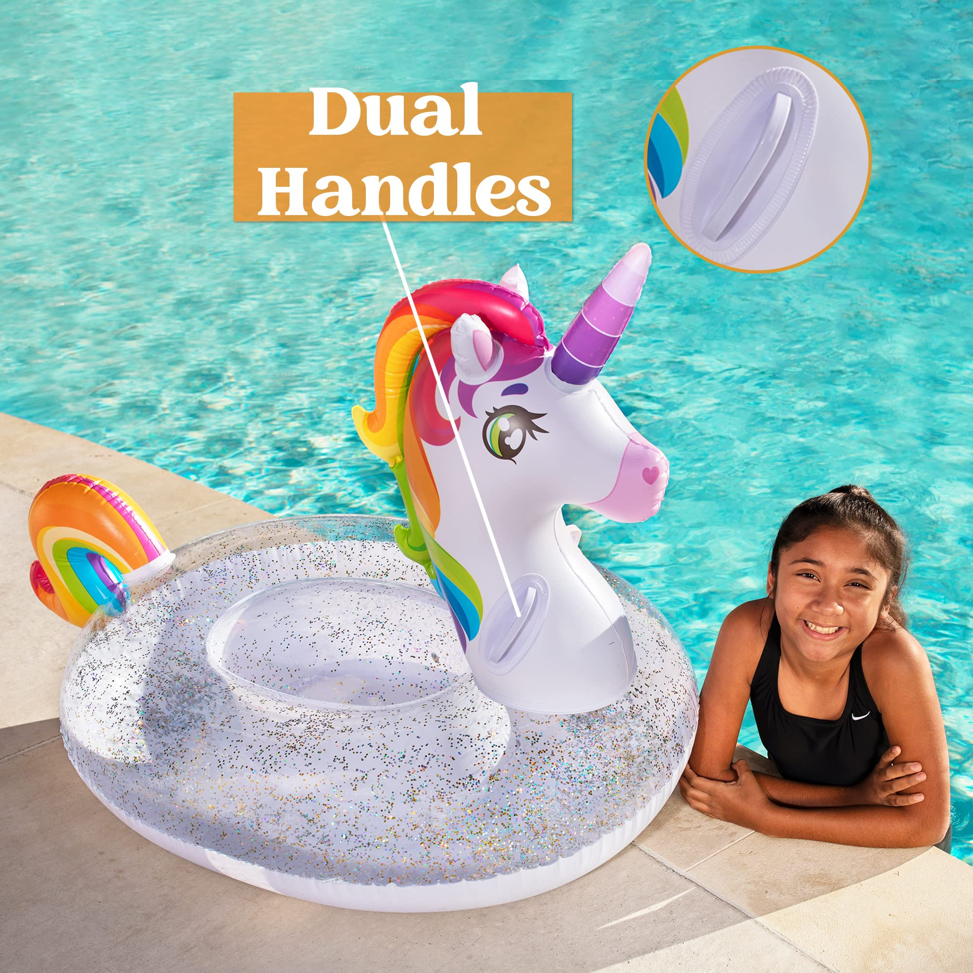 Clearance -  Unicorn with Glitters Pool Float