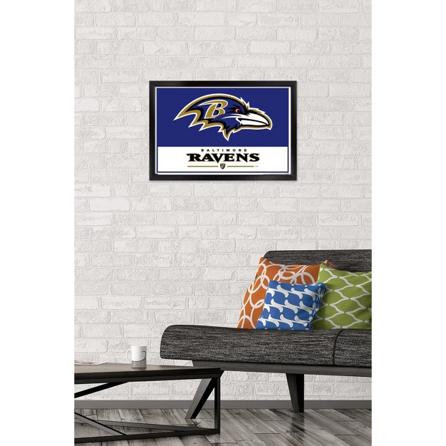 Trends International Nfl Baltimore Ravens Logo 21 Framed Wall Poster Prints