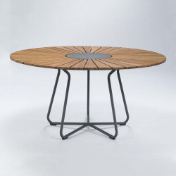 Table exterieur ronde bambou/aluminium 8 personnes - Circle HOUE