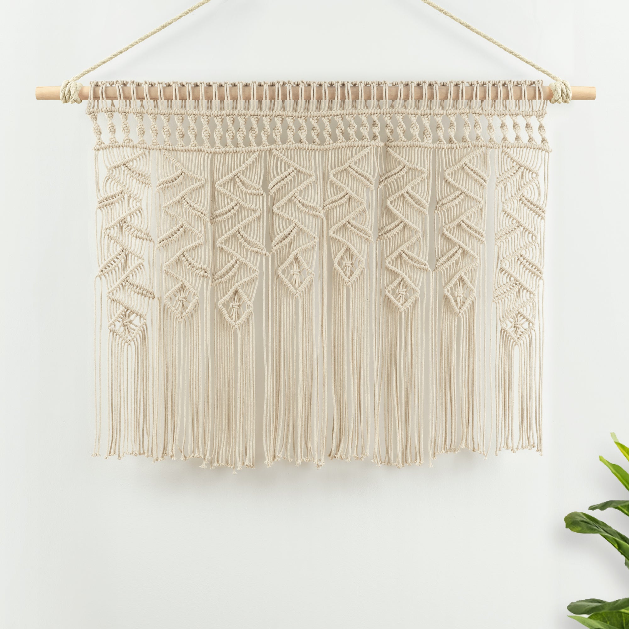 Boho Macrame Leaf Cotton Valance