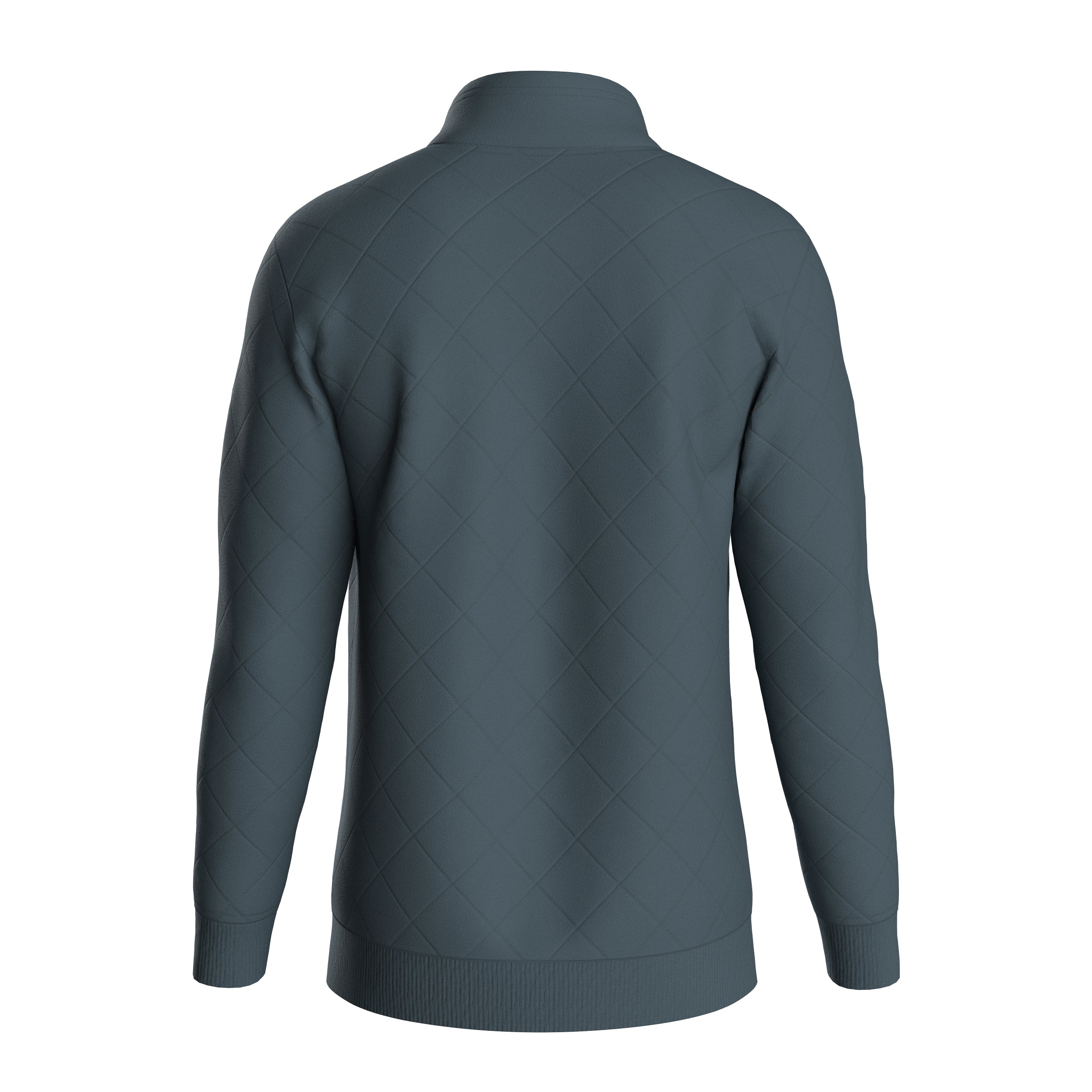 Bark Recycled Quilted Popper Up Sweatshirt - Charcoal