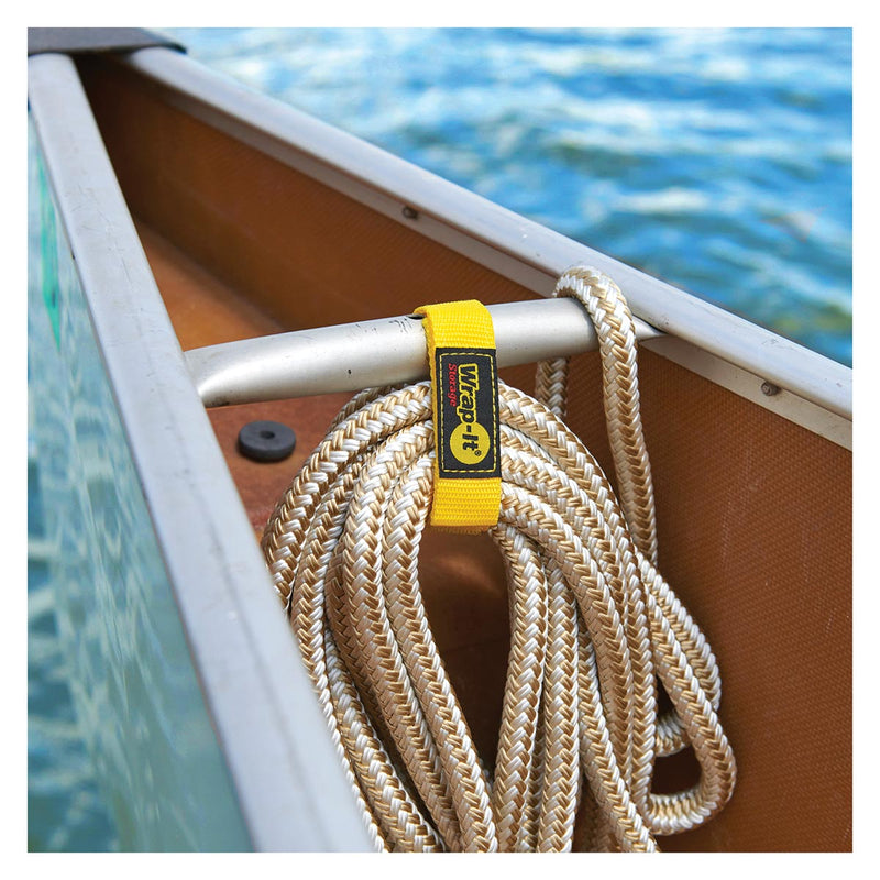 Wrap-It Storage 12-in. Quick-Strap Cord and Rope Organizer， Yellow (3-Pack)