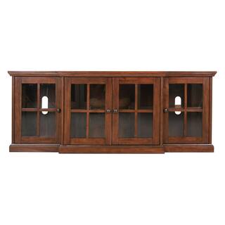 Home Decorators Collection Edenridge Walnut Brown Wood TV Stand with Glass Windowpane Doors (62 in. W x 24 in. H) 03304