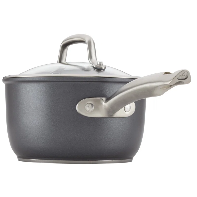 Anolon 81134 Accolade Forged Hard Anodized Nonstick Sauce Pan / Saucepan with Lid， 2.5 Quart - Moonstone Gray