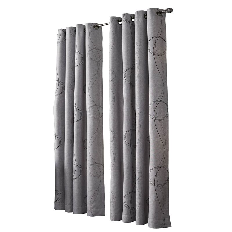 Myne Decor Brooke Printed Grommet Curtain Panel Window Dressing 54 x 84 in Grey