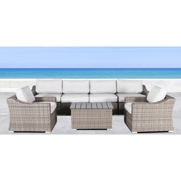 LSI Marina Grey Aluminum/Wicker 7piece Sectional Club Set