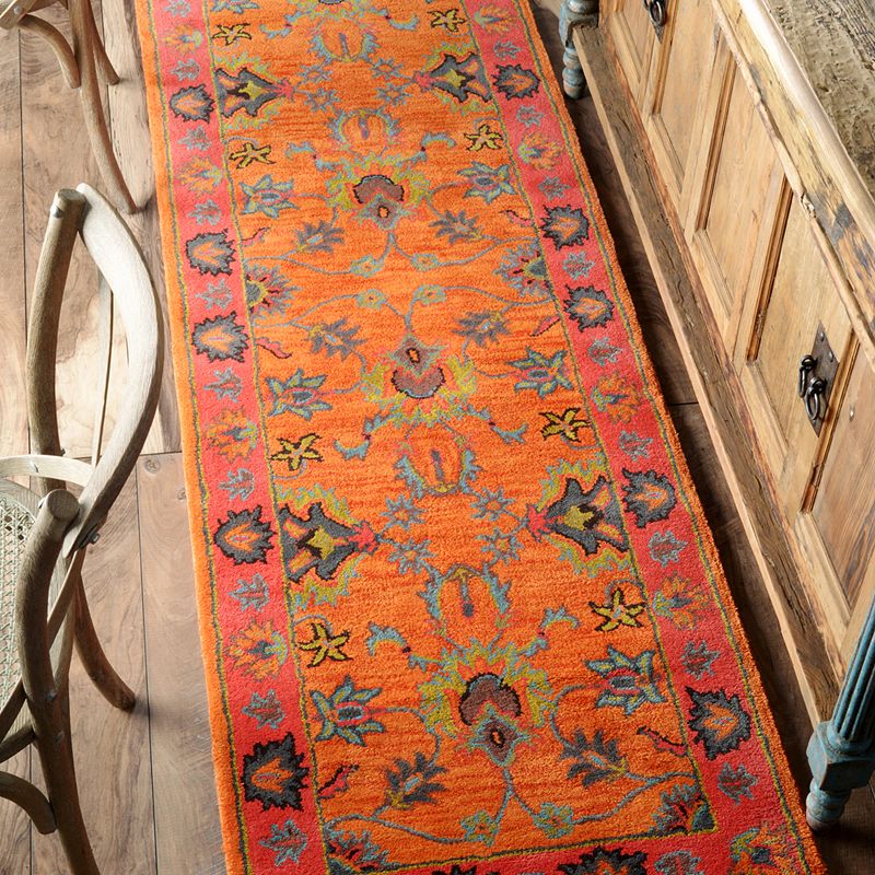 nuLOOM Overdyed Framed Floral Wool Rug