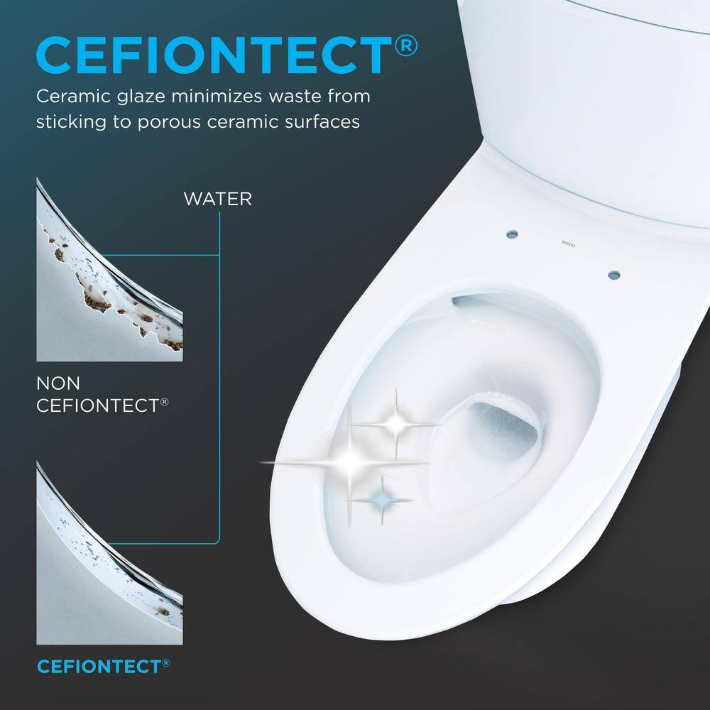 TOTO Aquia IV 2-piece 0.91.28 GPF Dual Flush Elongated ADA Comfort Height Toilet in. Cotton White C5 Washlet Seat Included MW4463084CEMFGN#01