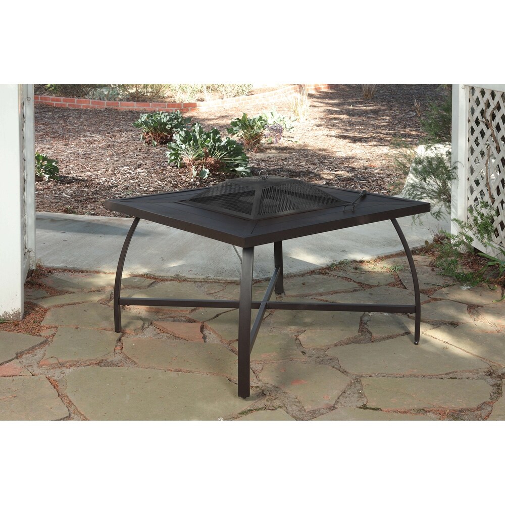 Pacific Casual Spring Lake Wood Burning Firepit Chat Table