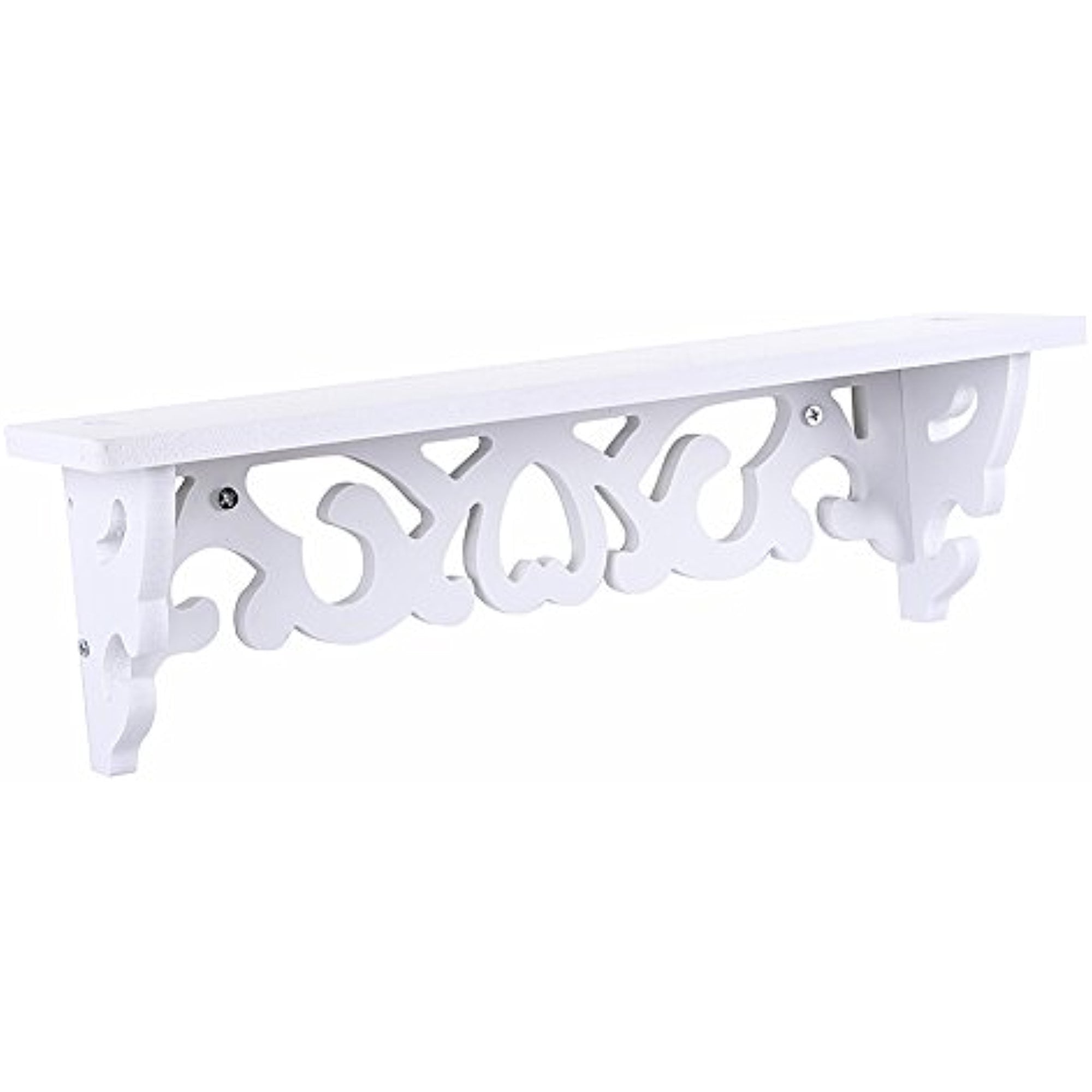 Estink Floating Wall Shelves,White Wood Carved Decorative Wall Mounted Floating Storage Display Wall Shelves Bookshelf,Small