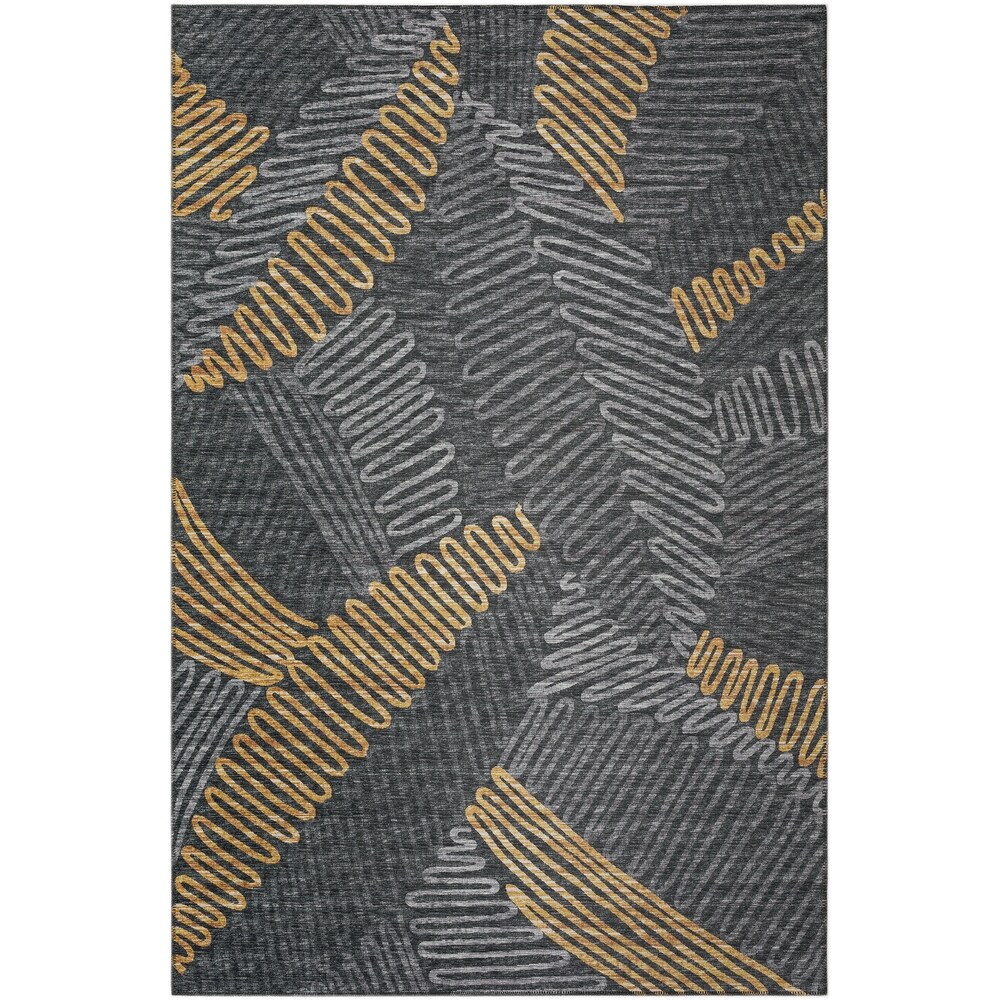 Indoor/ Outdoor Addison Yuma Modern Palm Leaf Washable Area Rug