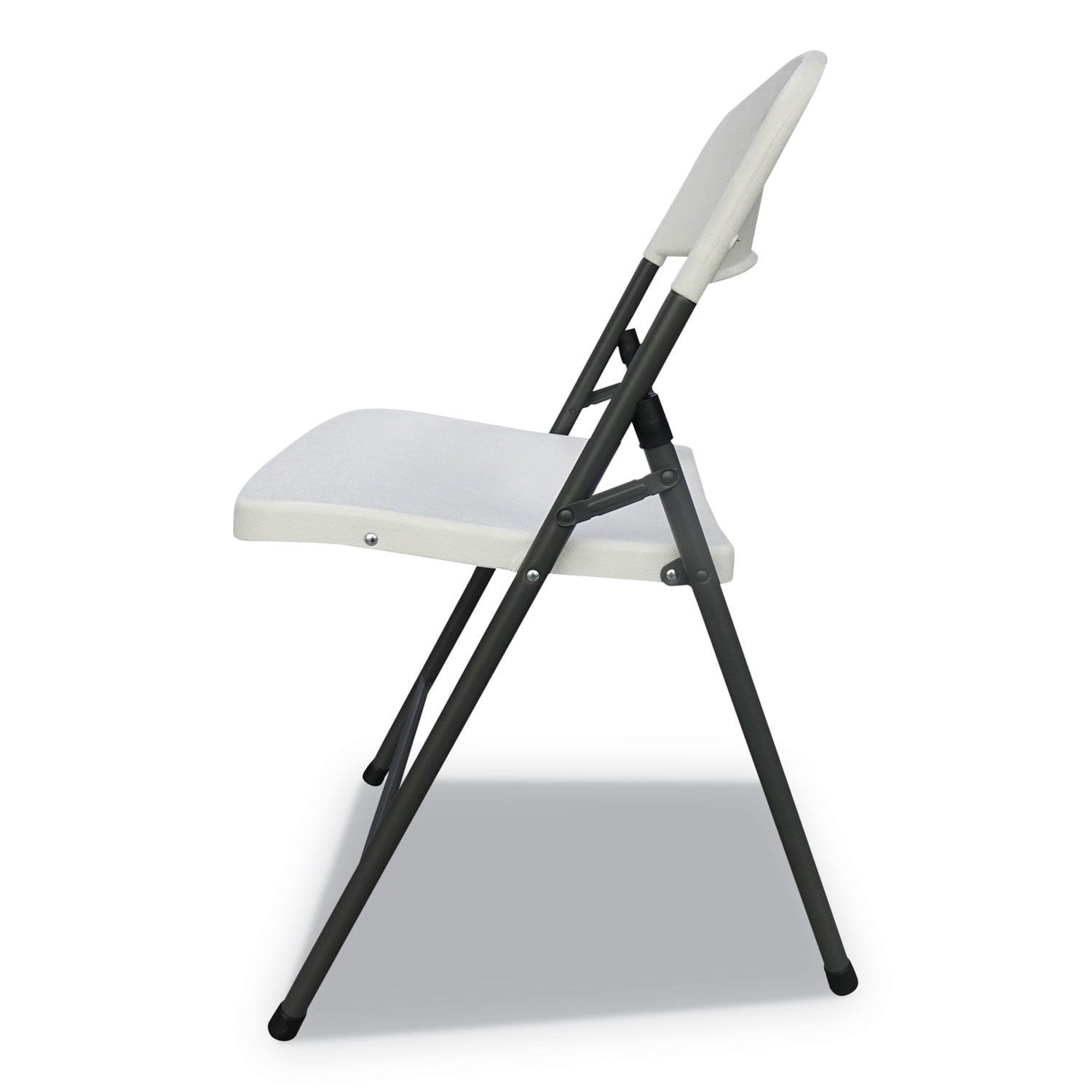 Alera Molded Resin Folding Chair, White Seat/White Back, Dark Gray Base, 4/Carton -ALEFR9402