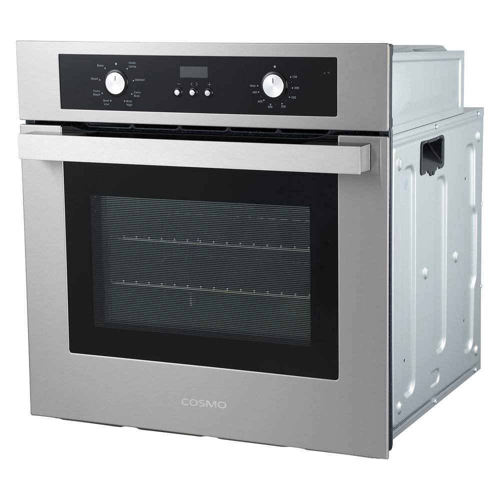 Cosmo 24 in. 2.5 cu. ft. Single Electric Wall Oven with 8 Functions and True European Convection in Stainless Steel C51EIX