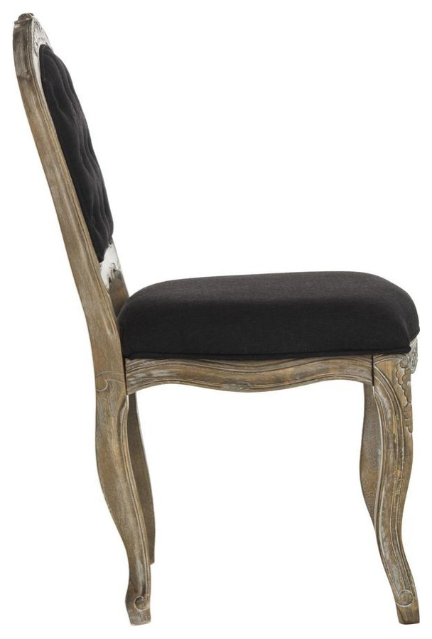 Margaret 20  x27 x27French Leg Dining Chair set of 2 Black   French Country   Dining Chairs   by Peachtree Fine Furniture  Houzz