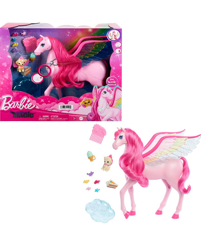 Barbie Pink Pegasus with Puppy  Winged Horse Toys  Barbie A Touch of Magic