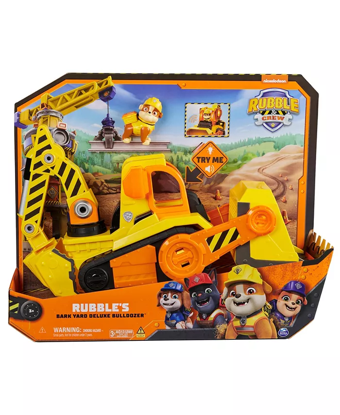 Rubble and Crew Bark Yard Deluxe Bulldozer Construction Truck Toy with Lights