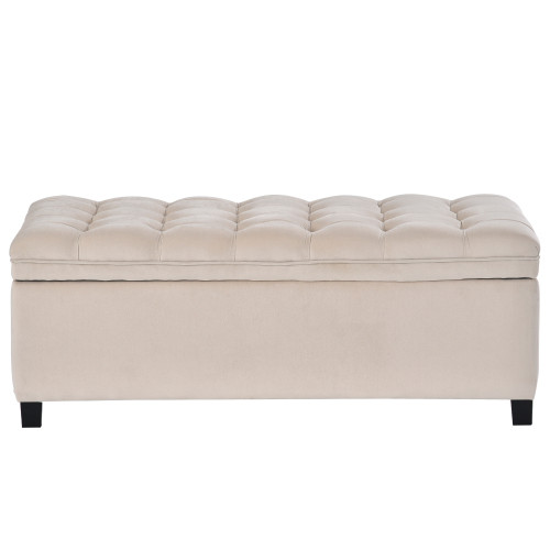 U Stye Upholstered Flip Top Storage Bench with But...