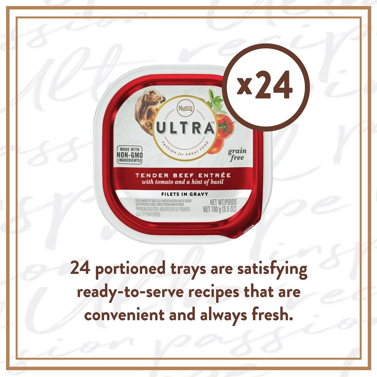 Nutro Ultra Grain-Free Filets in Gravy Tender Beef Entree Adult Wet Dog Food Trays