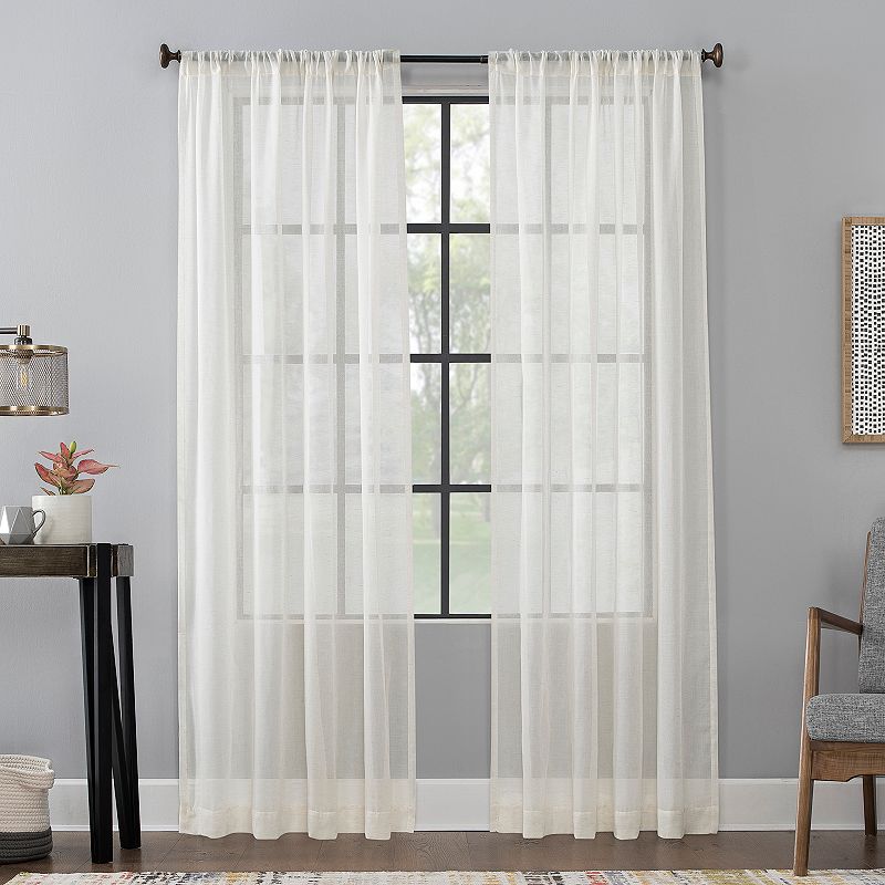 Scott Living 1-panel Celeste Textured Sheer Window Curtain