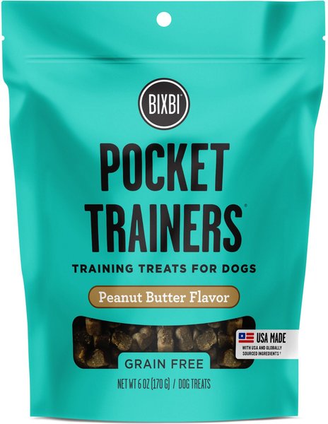 BIXBI Pocket Trainers Peanut Butter Flavor Grain-Free Dog Treats