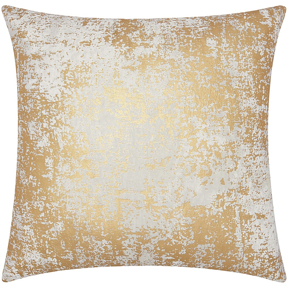 Mina Victory Luminescence Distressed Metallic Gold Throw Pillow by Nourison (20 Inch X 20 Inch)