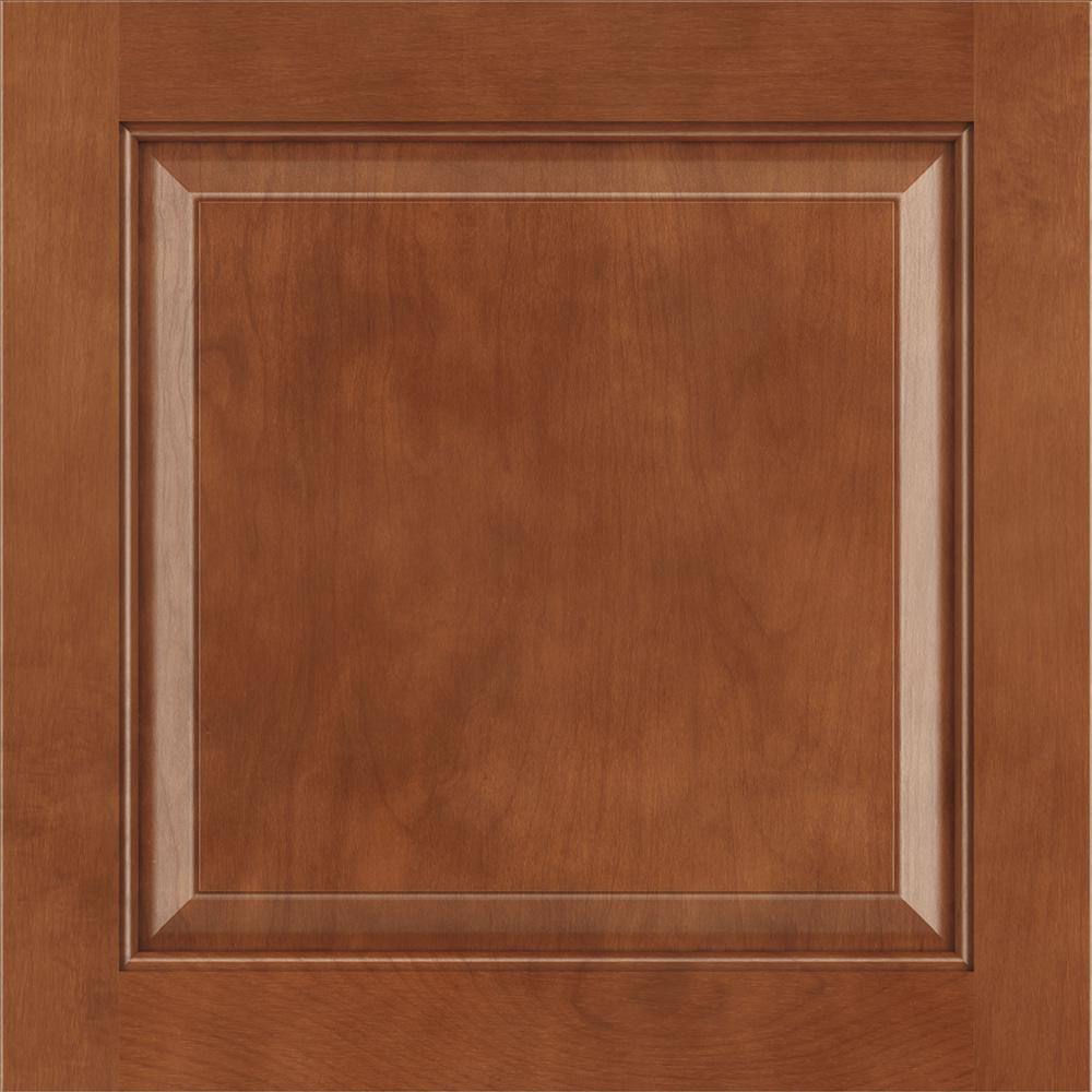 American Woodmark Westerly 14 916-in. W x 14 12-in. D x 34-in. H Cabinet Door Sample in Maple Cognac 97395