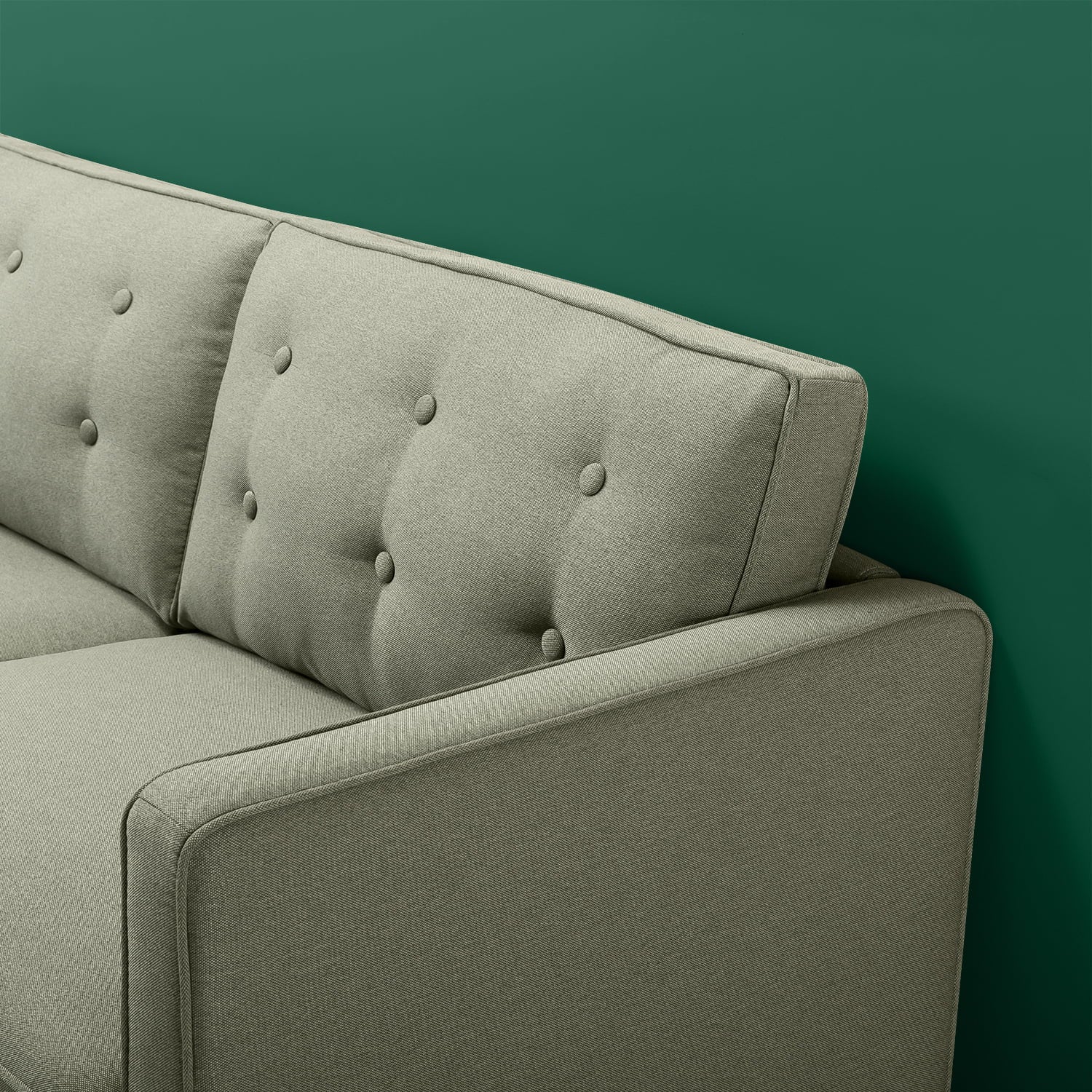 Zinus Lauren Sofa, Green Polyester