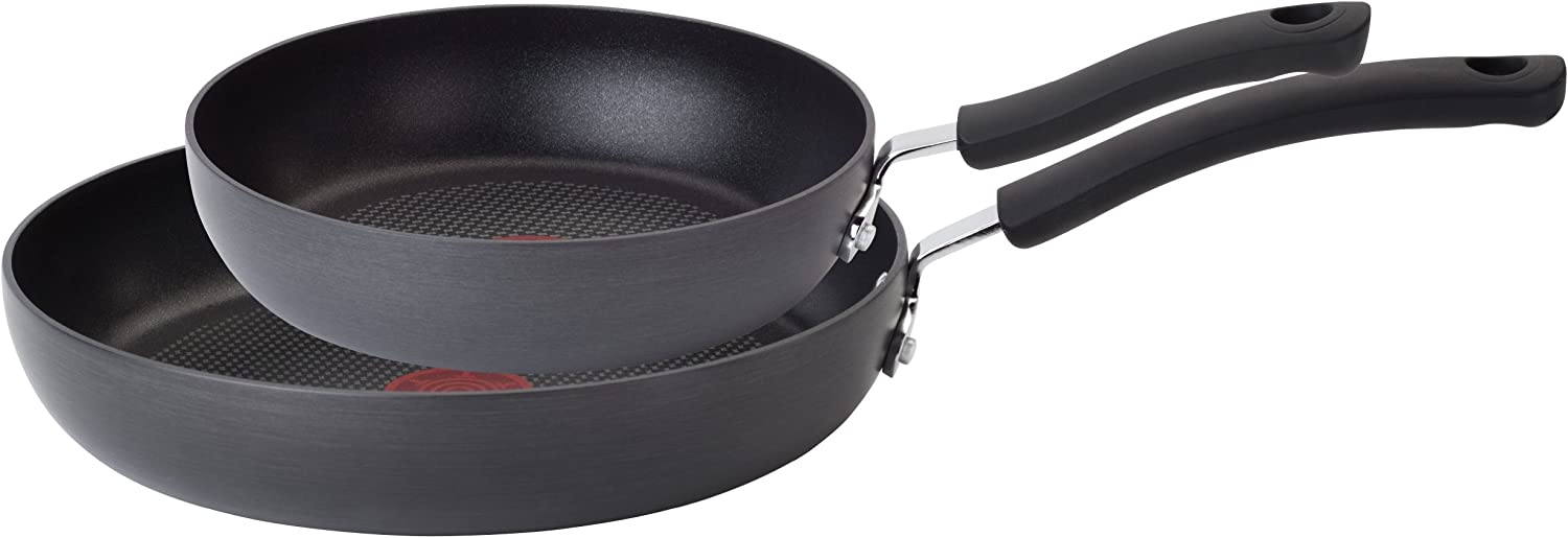 T-fal Ultimate Hard Anodized Nonstick 12 Piece Cookware Set， Dishwasher Safe Pots and Pans Set， Black