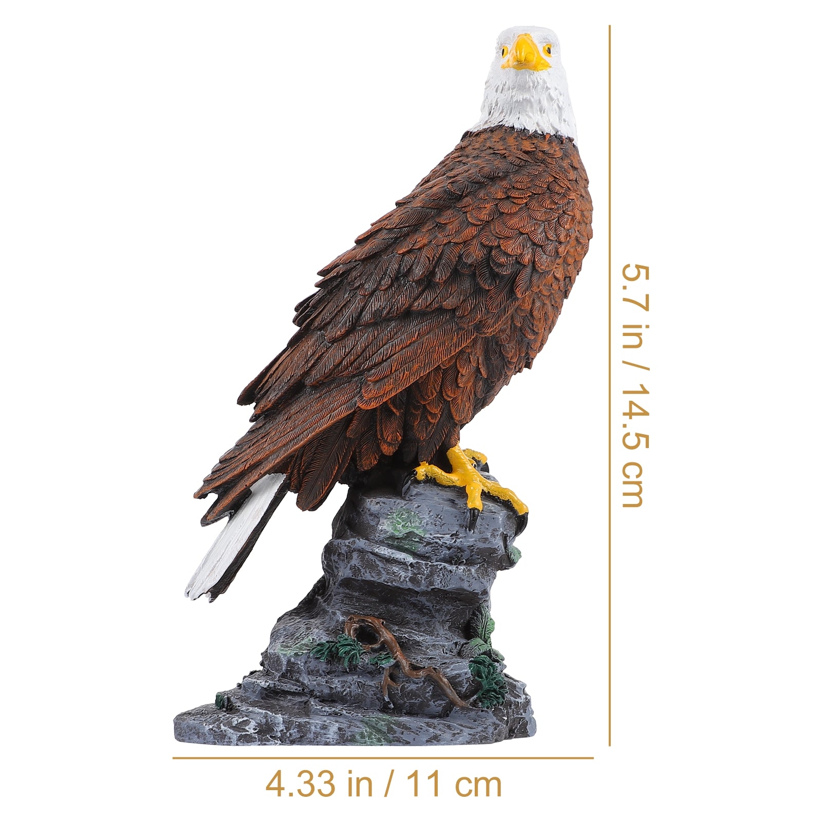 Nuolux Eagle Eagle Ornament Sculptures Simulation Adornment Bald Resin Garden Statue Lifelike Imitation Decoration American