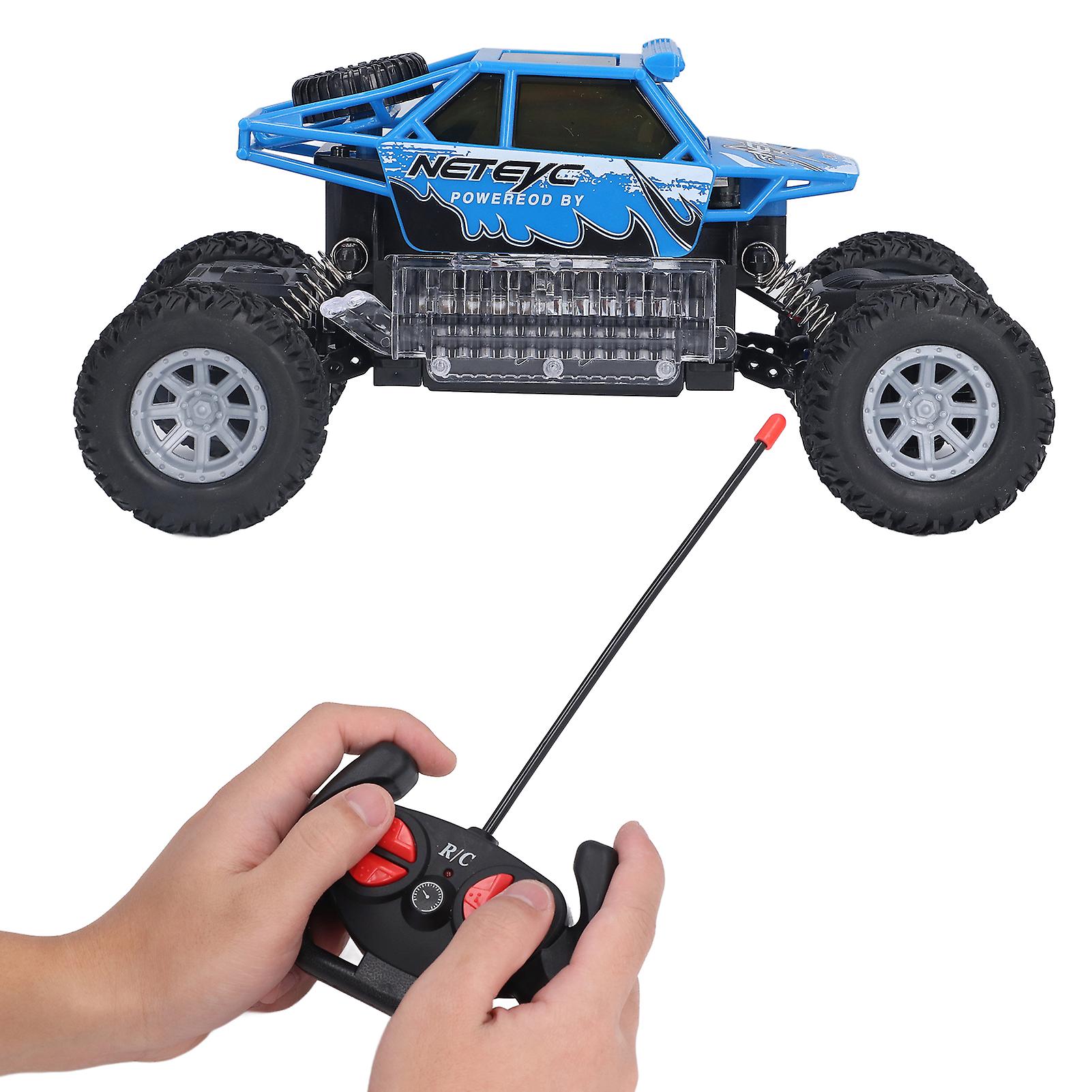 Remote Control Car Usb Rechargeable Stable Chassis Rc Off Road Vehicle Toy With Light Blue