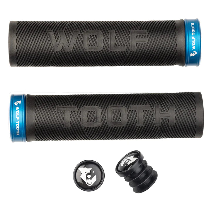 Wolf Tooth Echo Lock-On MTB Grips – Black-Blue