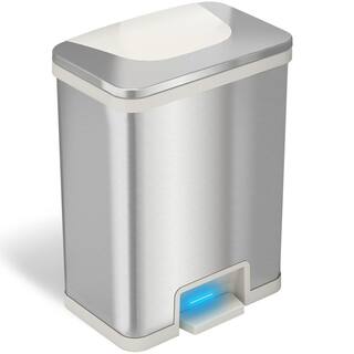 HALO TapCan 13 Gal. Step Pedal Sensor Trash Can (White Trim) TC13SW