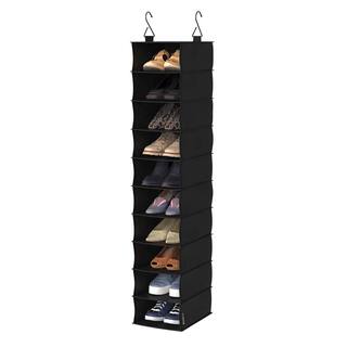 ClosetMaid 54.84 in. H 10-Pair Charcoal Black Fabric Hanging Shoe Organizer 2050200