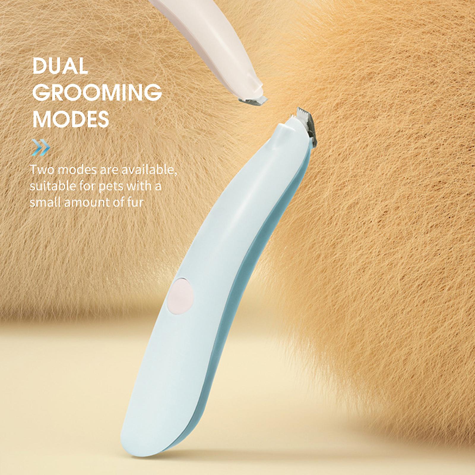 Blue Pet Hair Trimmers With Led Lights Electric Cordless Pet Hair Trimmer Usb Rechargeable Dog Trimmers Clippers Dog Grooming Clippers For Small Dogs