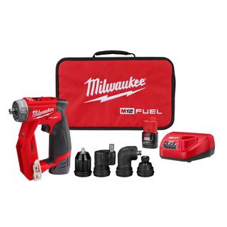 MW M12 FUEL 12V Lithium-Ion Brushless Cordless 4-in-1 Installation 38 in. Drill Driver Kit with 4-Tool Heads 2505-22