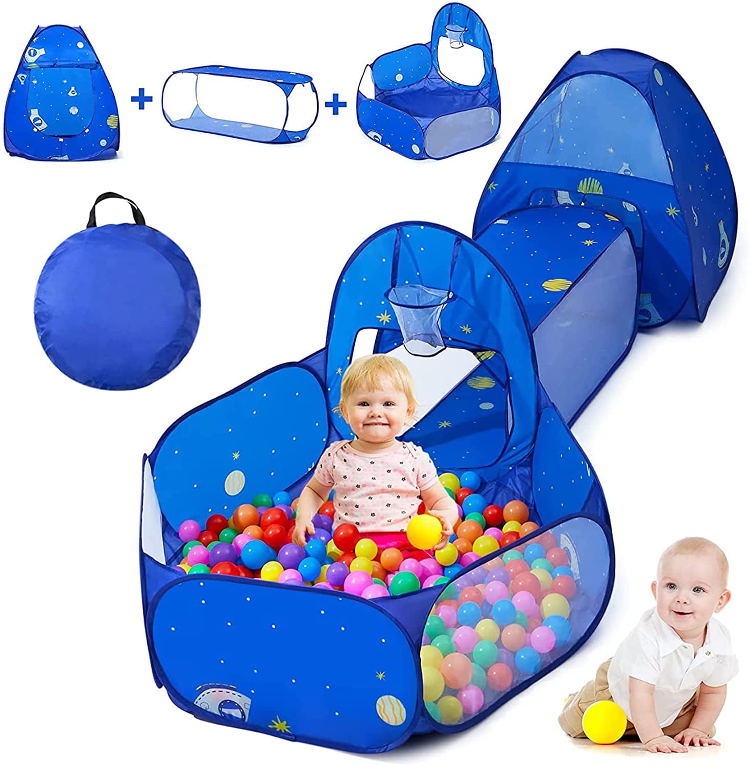 Kids Play Tent for Boys and Crawl Tunnel Princess Tents for Toddlers Baby Playhouse Toys Boys Indoor Outdoor Play House Perfect Kid’s Gifts