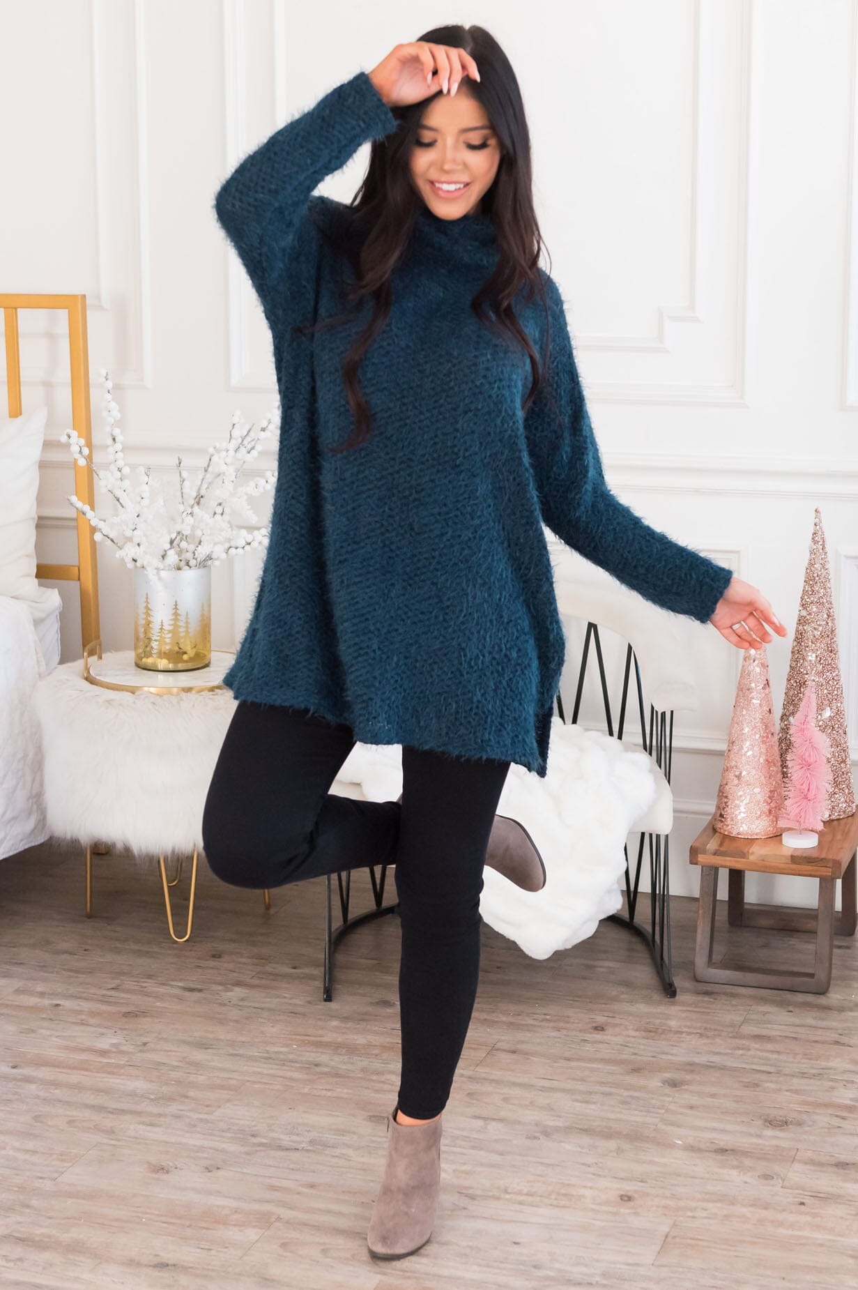 Falling For Chenille Modest Sweater