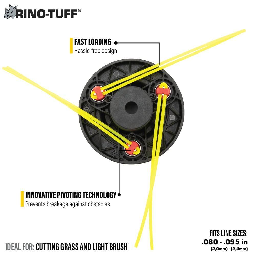 Rino-Tuff Universal Fit Pivotrim Replacement Head for Gas and Select Cordless String Grass TrimmerLawn Edger 17093