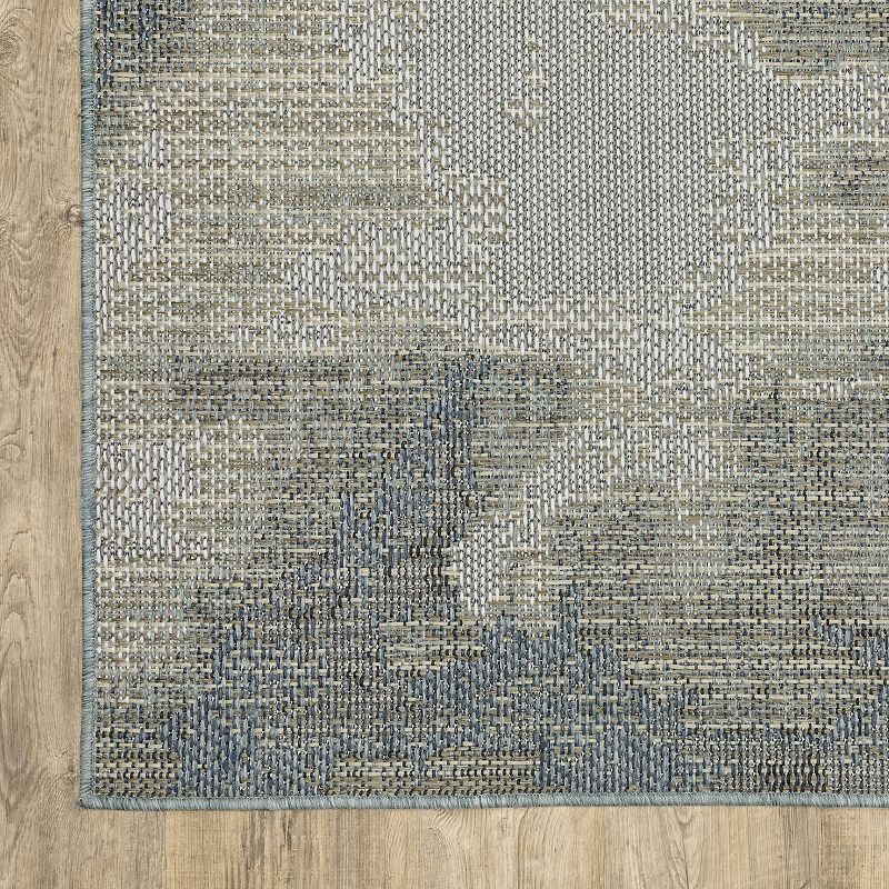 StyleHaven Calla Marbled Abstract Gray Blue Indoor Outdoor Area Rug