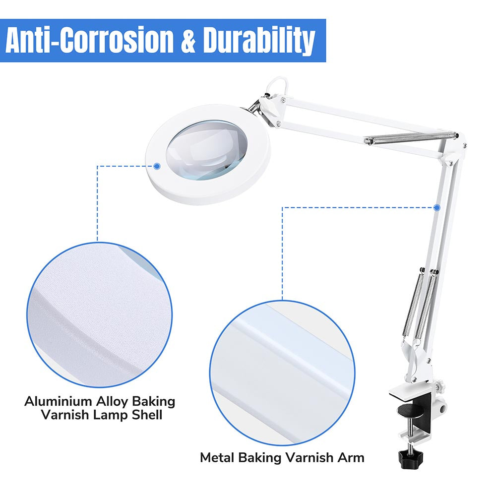 Yescom Lighted Magnifying Lamp 5x Swing Arm Clamp On