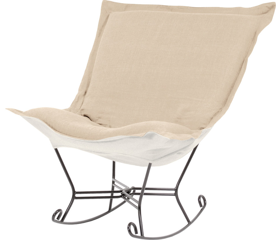 Sterling Scroll Puff Rocker   Contemporary   Rocking Chairs   by ShopFreely  Houzz