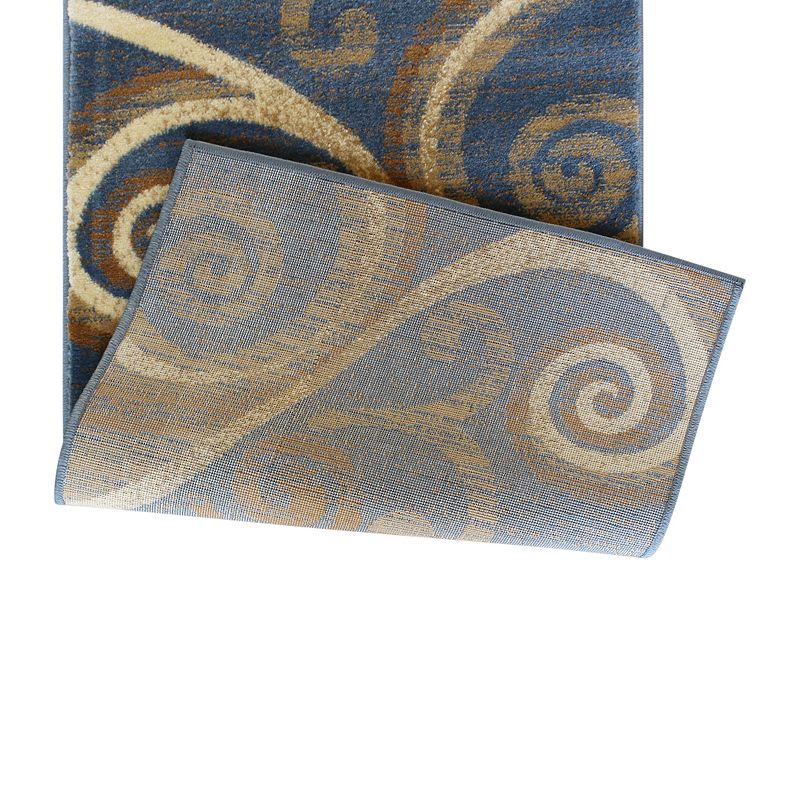 Masada Rugs Masada Rugs Stephanie Collection 2'x11' Area Rug Runner with Modern Contemporary Design in Blue， Beige and Brown - Design 1100