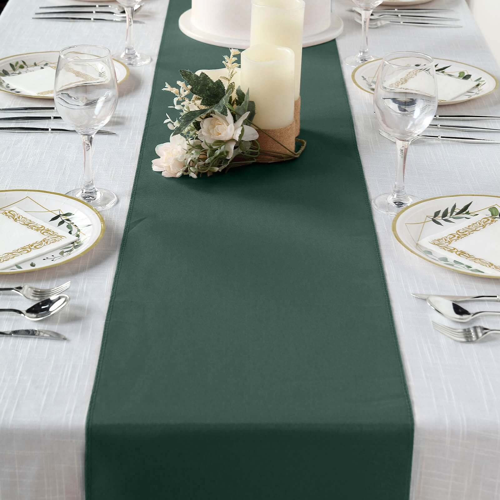 Hunter Emerald Green Polyester Table Runner 12