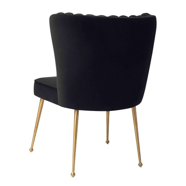 Sansa Velvet Upholstered Dining Accent Chair with Brushed Angled Legs