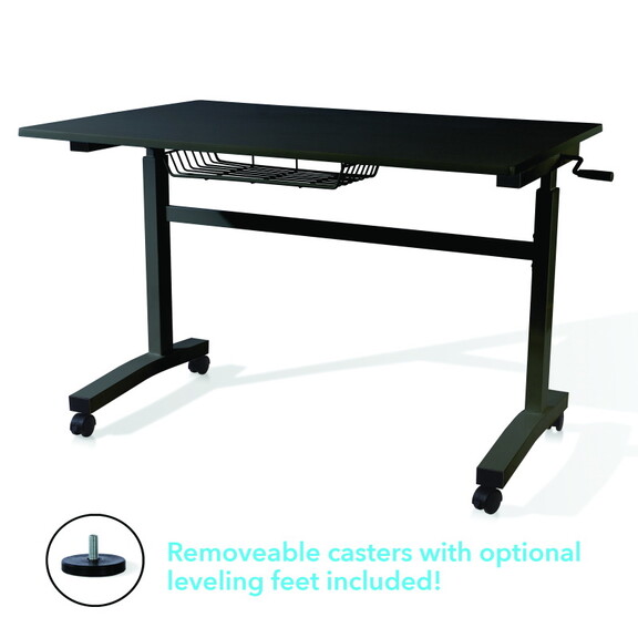 Atlantic Sit Stand Desk with Casters   Black (Heig...