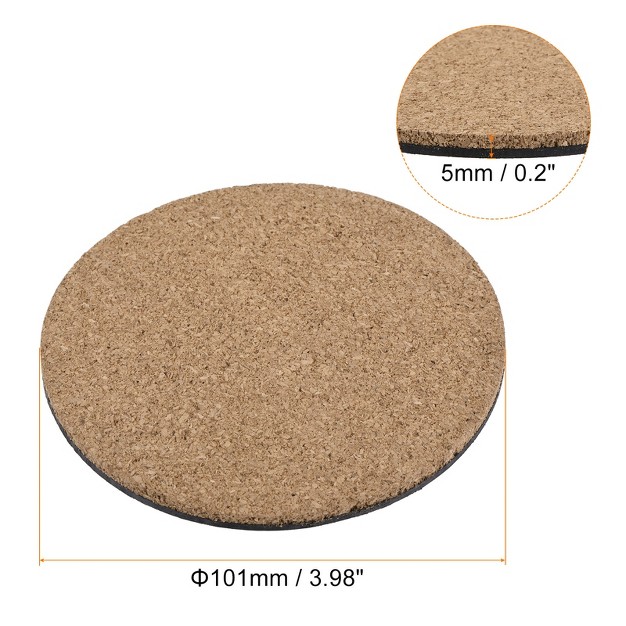 Unique Bargains Home Garden Round Plastic Absorbent Waterproof Coasters Cork Plant Mat Pad 4 Pcs